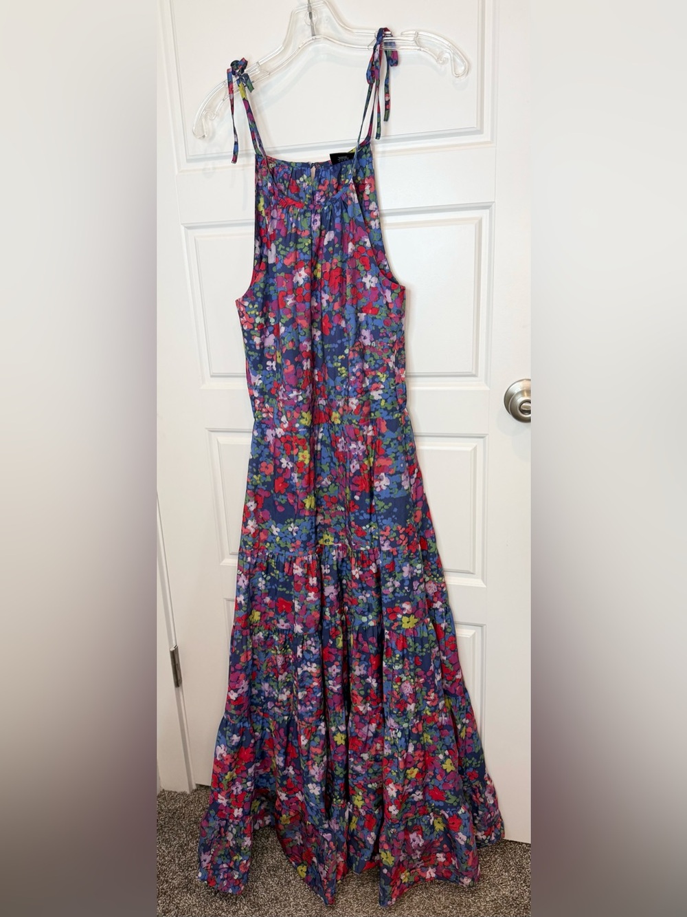Summersalt High Neck Tiered Maxi Dress Floral Painted Meadows Sleeveless Size XS